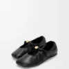 Pebble Soft Ballerina aus Nappalammleder in Schwarz