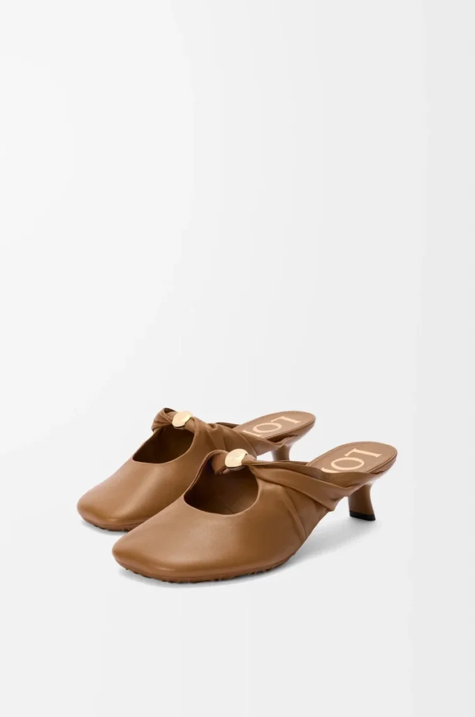 Pebble Soft Pantolette aus Nappalammleder Oak