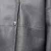 Pebble-Strickjacke aus Lammfell Hellgrau