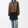 Pebble-Strickjacke aus Lammfell in Khaki-Braun