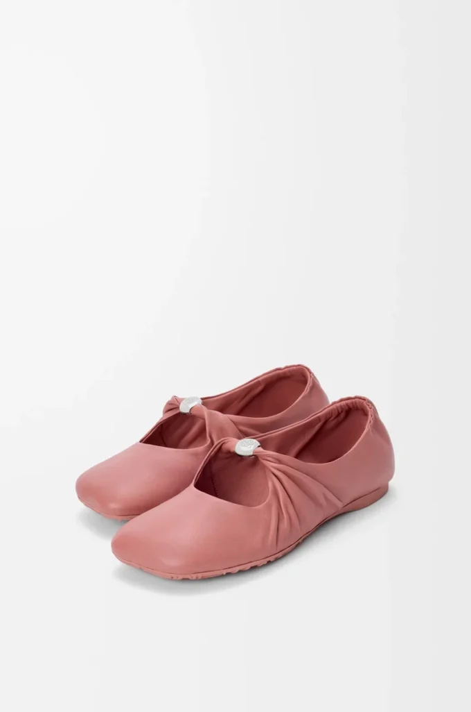 Pebble Weiche Ballerina aus Nappalammleder in Blush