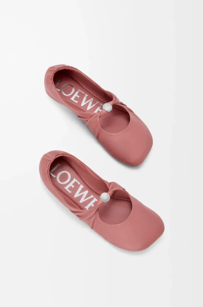 Pebble Weiche Ballerina aus Nappalammleder in Blush