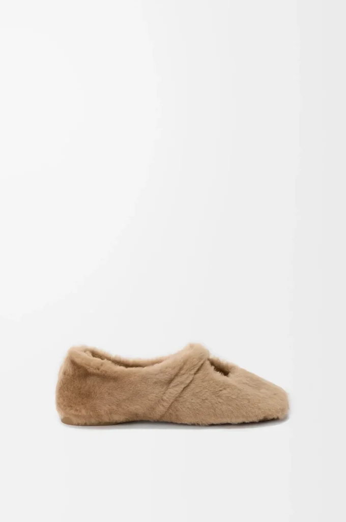 Pebble Weiche Ballerinas aus Lammfell in Eiche