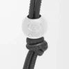 Personalisierbares Armband aus klassischem Kalbsleder in Schwarz/Palladium