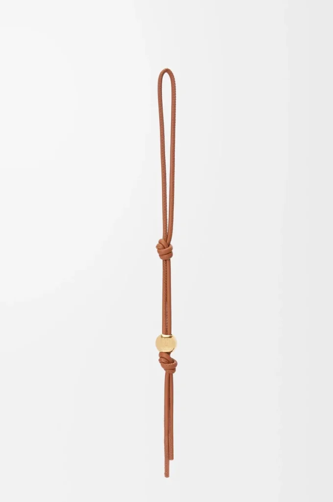 Personalisierungsband aus klassischem Kalbsleder in Tan/Gold