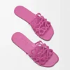 Petal Anagram Pantolette aus weichem Kalbsleder in Fuchsia