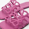 Petal Anagram Pantolette aus weichem Kalbsleder in Fuchsia
