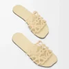 Petal Anagram Slipper aus mit Strass verziertem Wildleder Butter