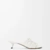 Petal Anagram Slipper aus weichem Kalbsleder Anthurium White