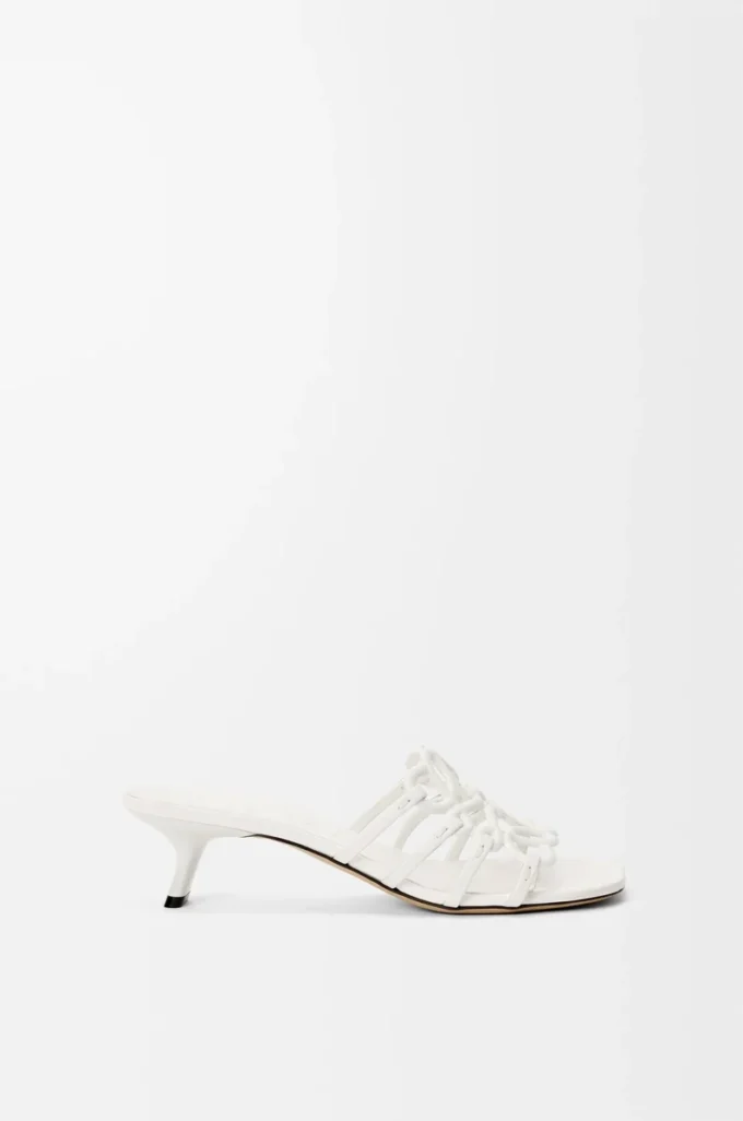 Petal Anagram Slipper aus weichem Kalbsleder Anthurium White