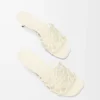 Petal Anagram Slipper aus weichem Kalbsleder Anthurium White