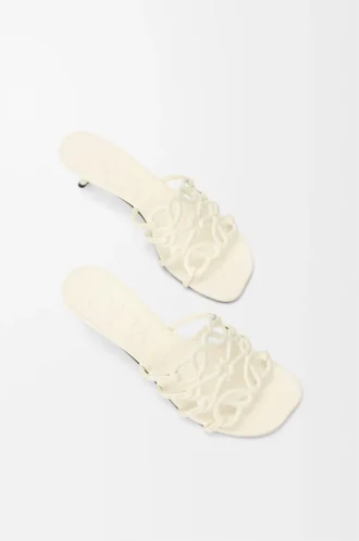 Petal Anagram Slipper aus weichem Kalbsleder Anthurium White