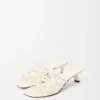 Petal Anagram Slipper aus weichem Kalbsleder Anthurium White