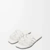 Petal Anagram Slipper aus weichem Kalbsleder Anthurium White