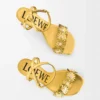 Petal Flower Sandale aus Kalbsleder und Kristallen Gold