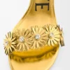 Petal Flower Sandale aus Kalbsleder und Kristallen Gold