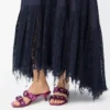 Petal Flower Sandale aus Kalbsleder und Kristallen in Fuchsia