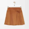 Plisseerock aus Wildlammleder in Toffee