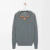Polo-Pullover aus Wolle Grau