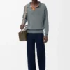 Polo-Pullover aus Wolle Grau