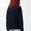 Polo-Pullover aus Wolle Marineblau/Schwarz