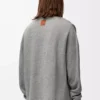 Polo-Sweatshirt aus Baumwolle und Kaschmir in Lead Grey