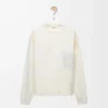 Pullover aus Baumwollmischung Weiß/Hellgrau