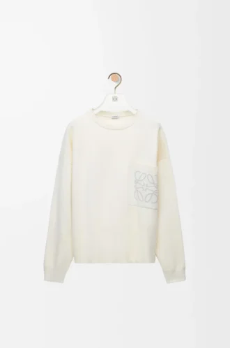 Pullover aus Baumwollmischung Weiß/Hellgrau