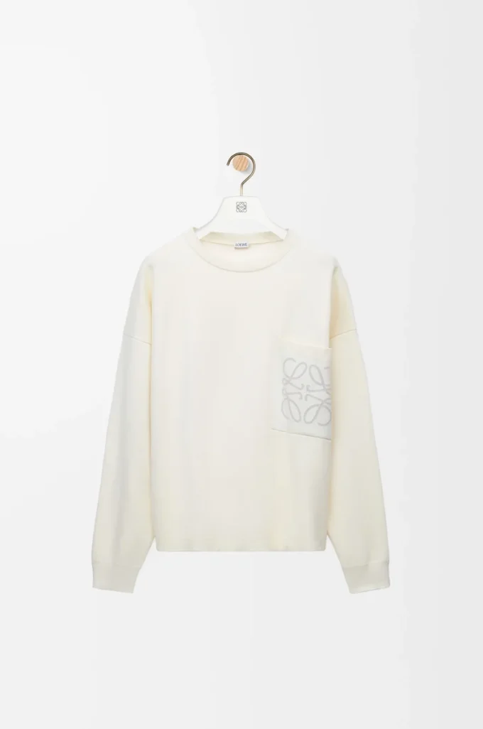 Pullover aus Baumwollmischung Weiß/Hellgrau