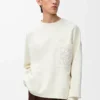Pullover aus Baumwollmischung Weiß/Hellgrau