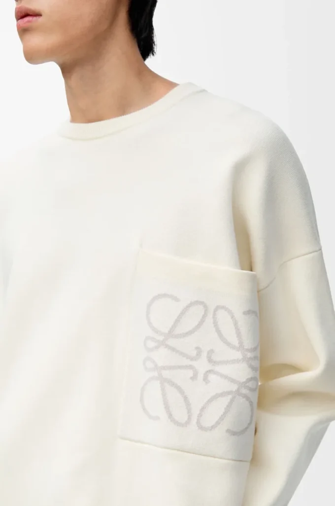 Pullover aus Baumwollmischung Weiß/Hellgrau