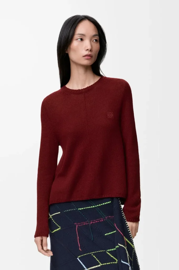 Pullover aus Kaschmir Burgunderrot