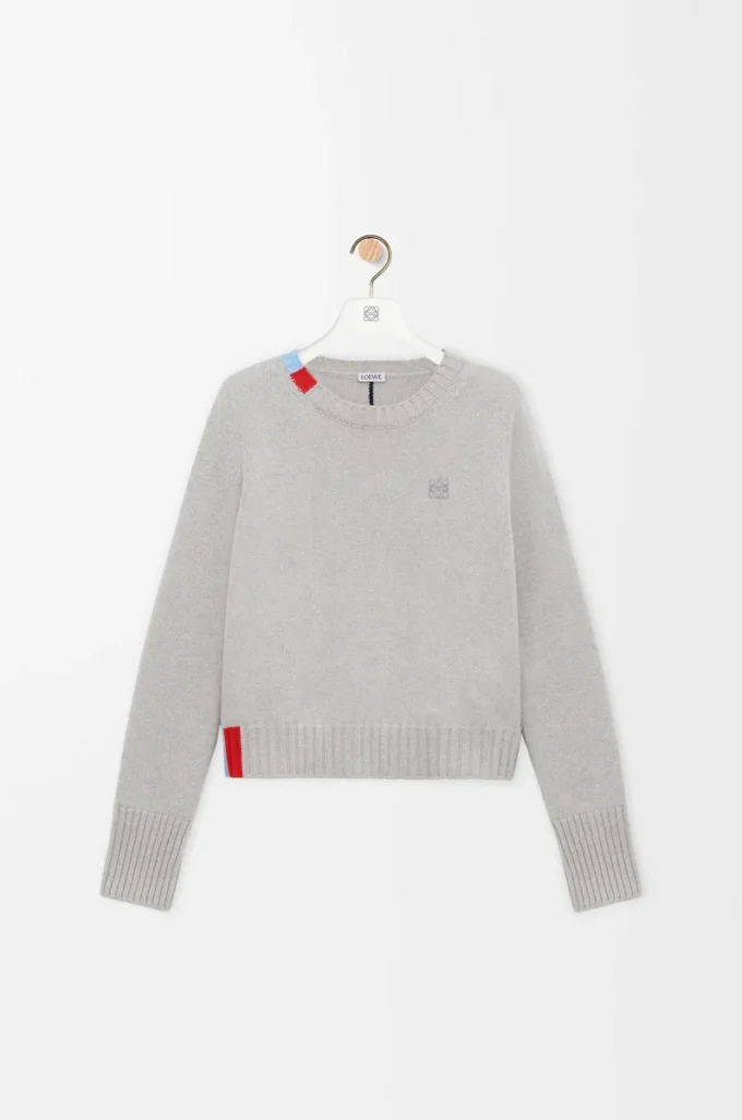 Pullover aus Kaschmir Hellblau/Mehrfarbig