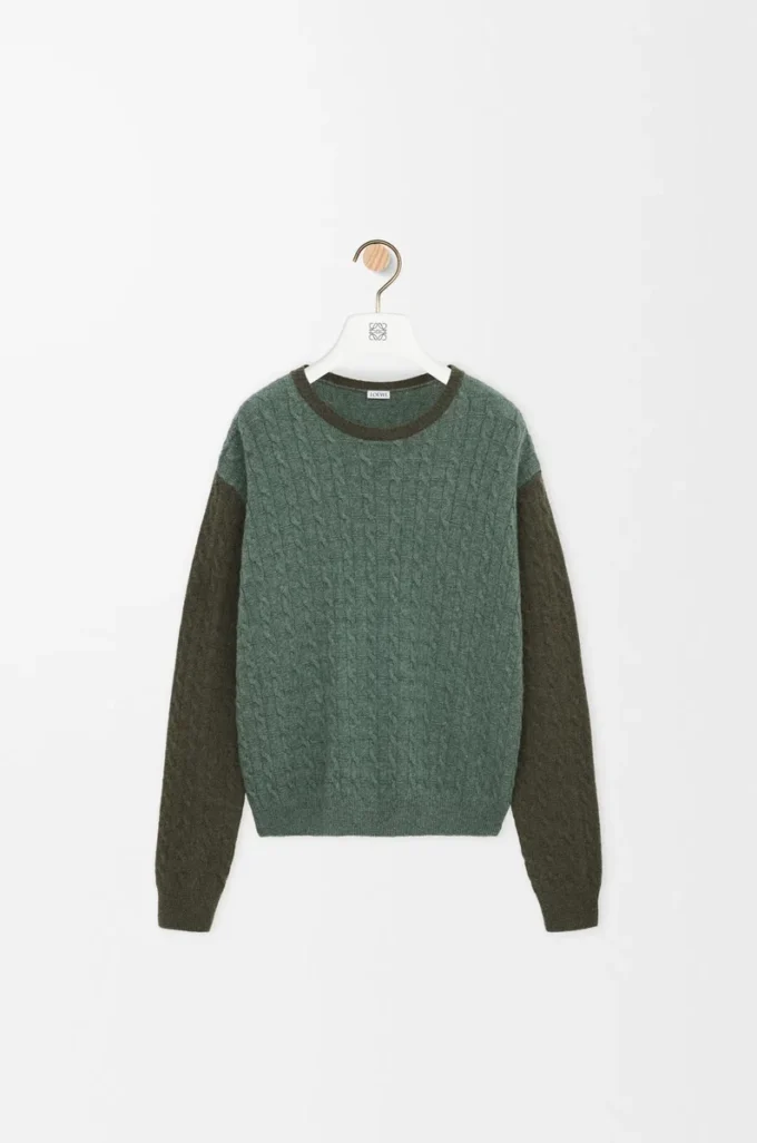 Pullover aus Kaschmir Hellgrün/Khakigrün
