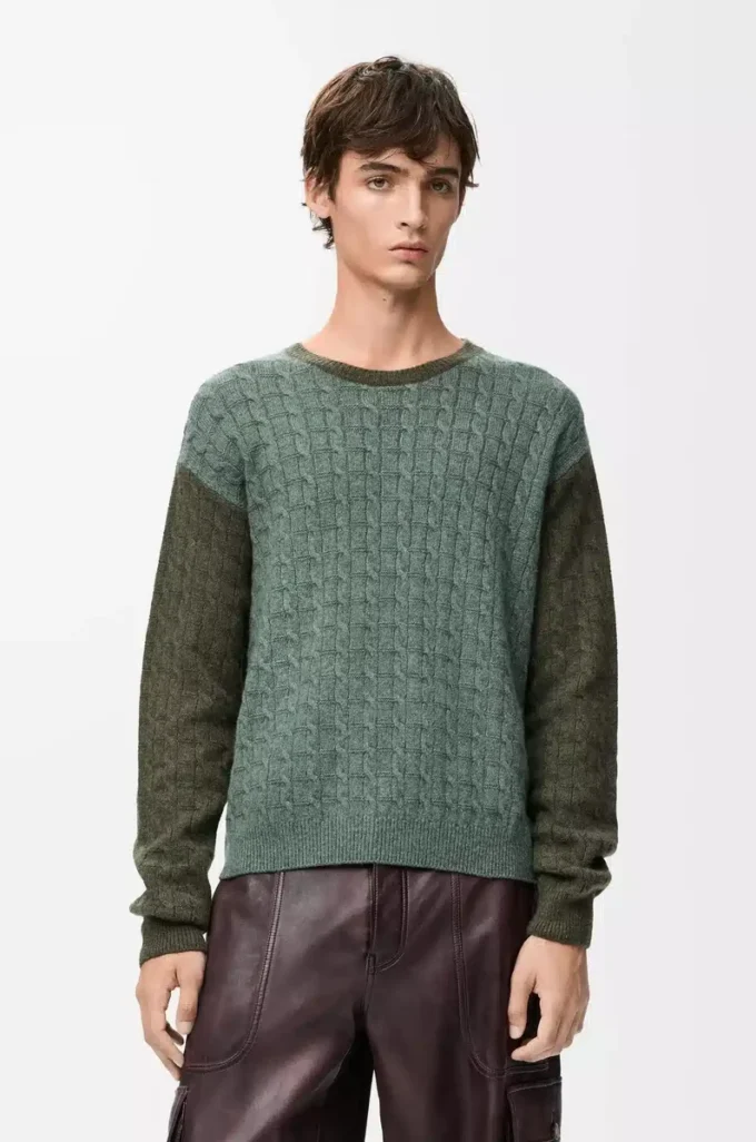Pullover aus Kaschmir Hellgrün/Khakigrün