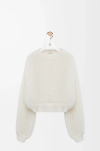 Pullover aus Mohairmischung Weiß
