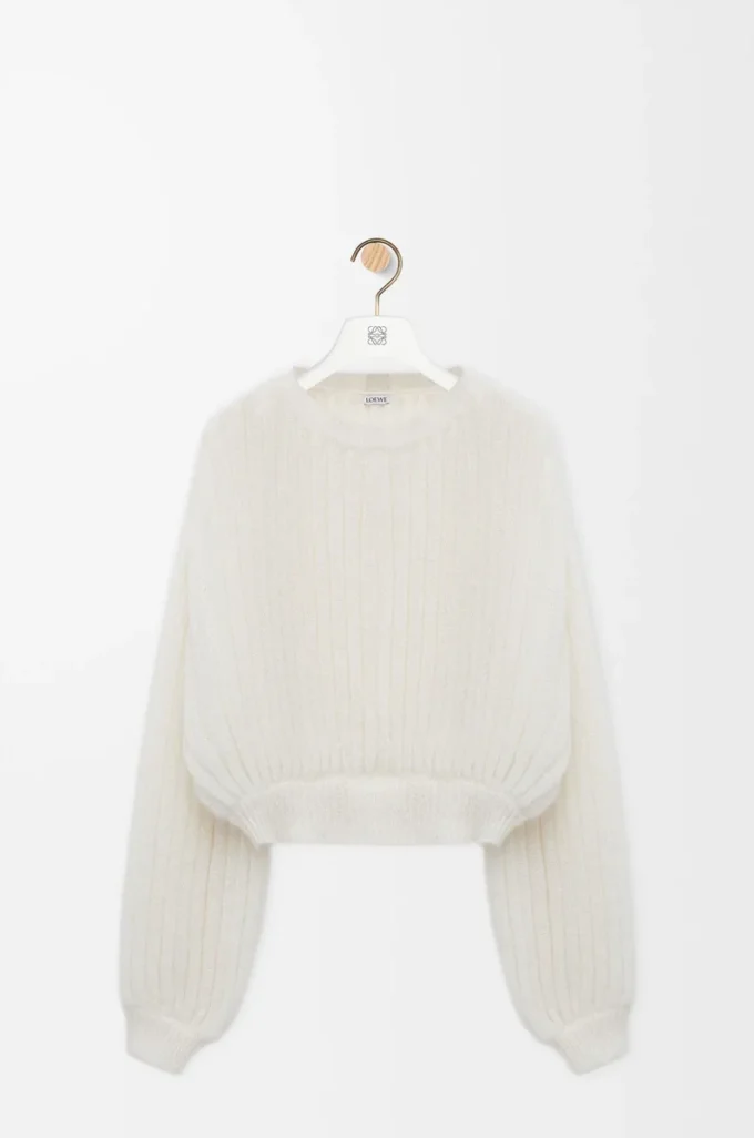 Pullover aus Mohairmischung Weiß