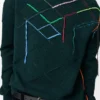 Pullover aus Wolle Dunkelgrün/Mehrfarbig