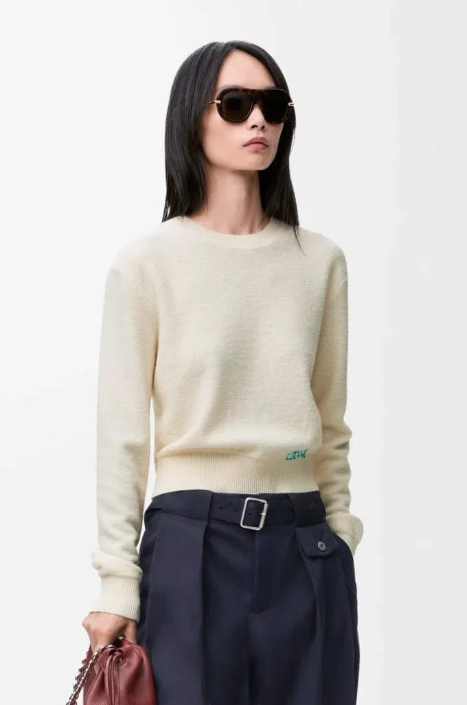 Pullover aus Wolle Ecru