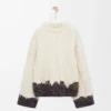 Pullover aus Wolle Ecru/Braun
