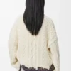 Pullover aus Wolle Ecru/Braun