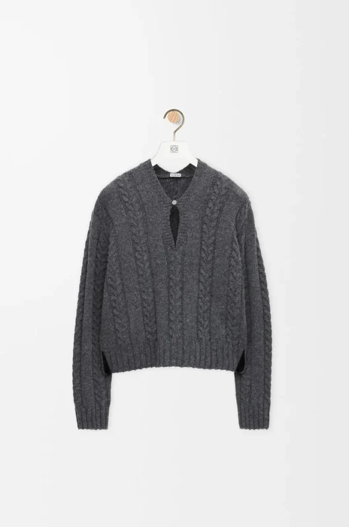 Pullover aus Wolle Grau