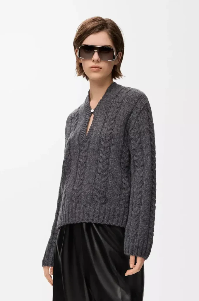 Pullover aus Wolle Grau