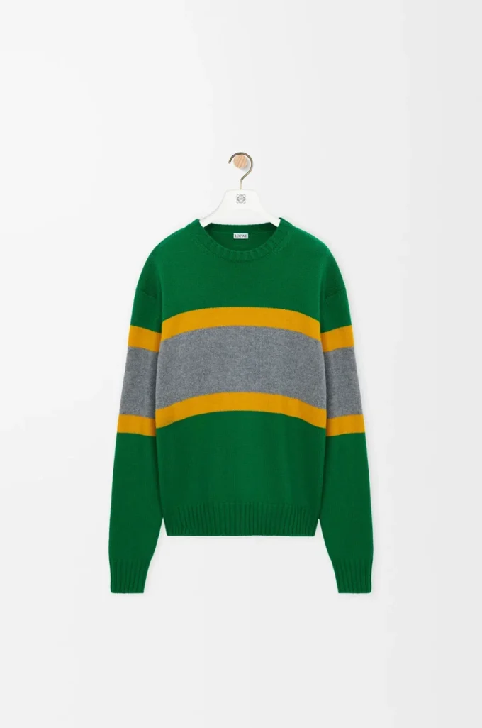 Pullover aus Wolle Grün/Grau