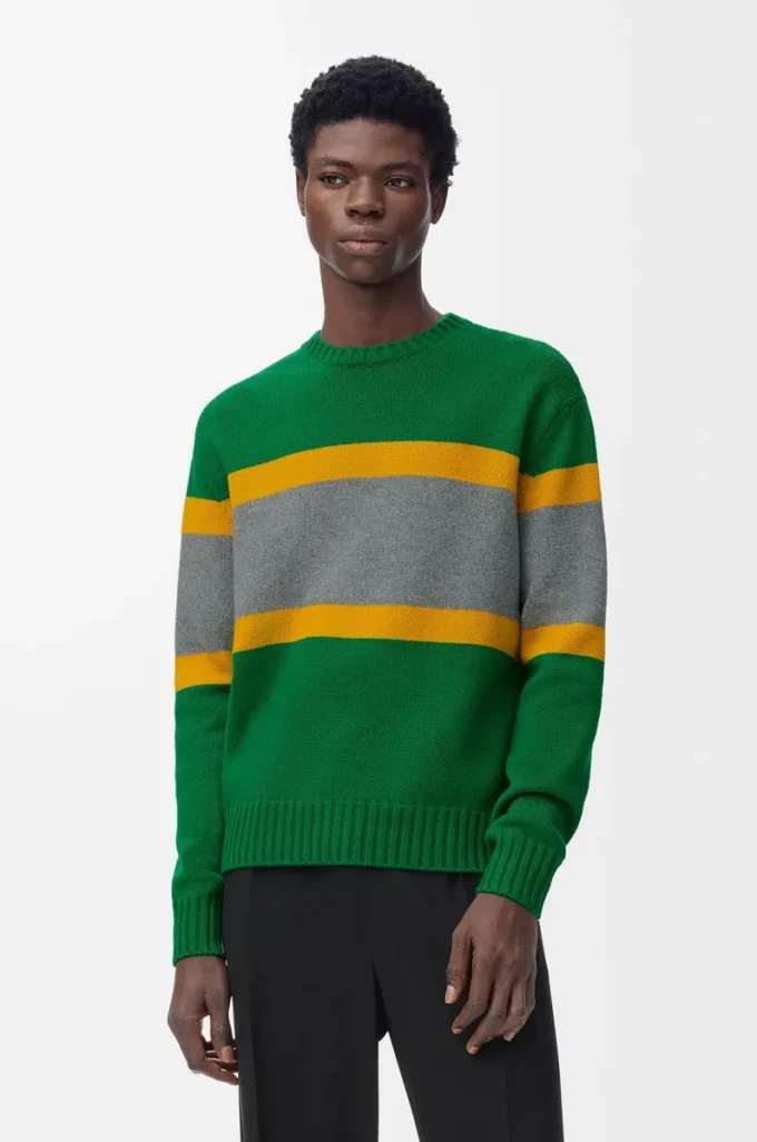 Pullover aus Wolle Grün/Grau