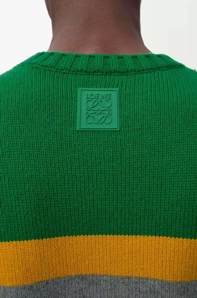 Pullover aus Wolle Grün/Grau