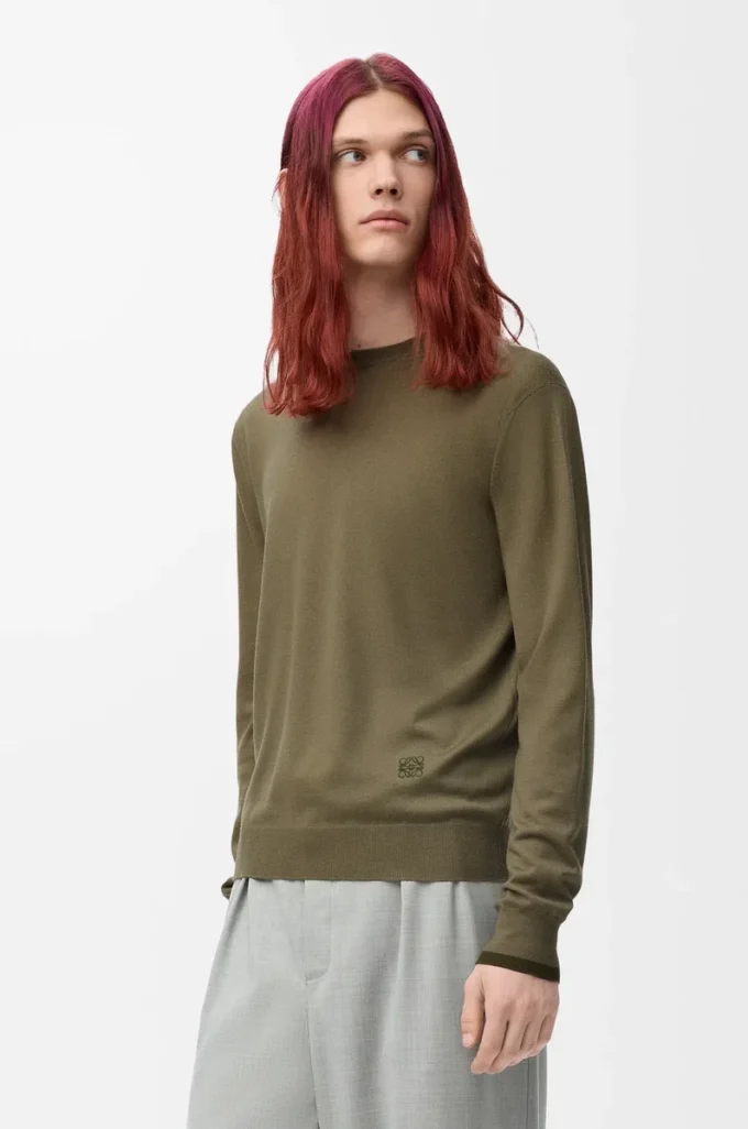 Pullover aus Wolle Grün/Khaki-Grün