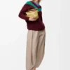 Drapierte Hose aus Baumwolle und Seide Beige