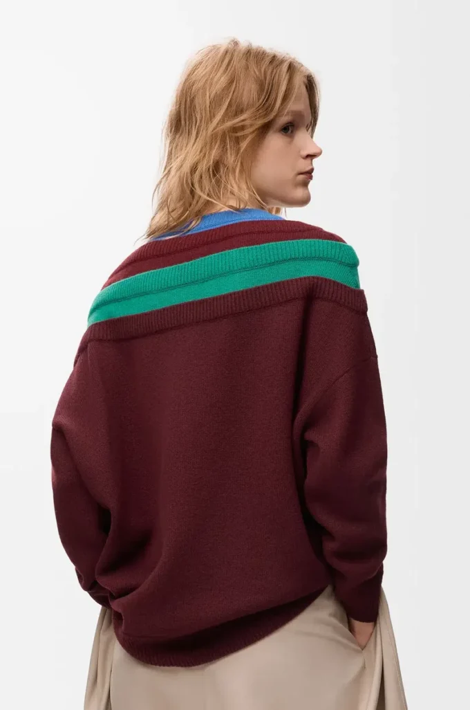 Pullover aus Wolle Grün/Rot/Mehrfarbig