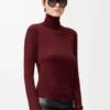 Pullover aus Wolle in Burgunderrot/Orange